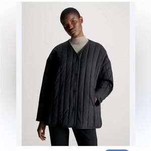 Womens Calvin klein black verticals quilted jacket size small
